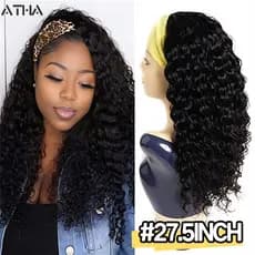 70CM Peruca Cacheada Peruca longa Peruca de faixa na cabeça Peruca de cabelo cacheado Para uso diário 27.5INCH