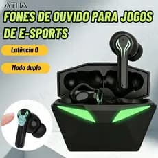 RS-30 Fone de Ouvido Sem fio Gamer Bluetooth 5.3 com Microphone e Luz Redução de Ruído LED