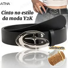 Cinto Unissex Vintage Estilo punk boho chic Com Fivela Decorada Com Estrela Em 3d Brilhante Y2K