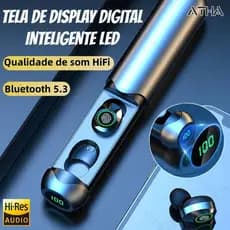 F915 Fone Ouvido Sem Fio In-ear Bluetooth 5.3 Wireless com display LED Redução de Ruído
