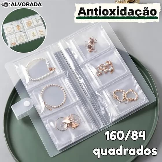 84/160 Grade Transparente Livro De Armazenamento De Jóias Auto Vedação Saco Para Colar Anel Foto Cartão Organizador-AL