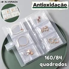 84/160 Grade Transparente Livro De Armazenamento De Jóias Auto Vedação Saco Para Colar Anel Foto Cartão Organizador-AL