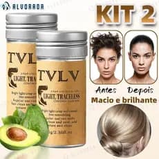 KIT 2 Bastão De Cera Capilar Para Modelar Hidratar Controlar O Frizz Organizar Pontas Duplas para Cabelo Sólido-LV