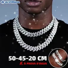 Moda Cubana Hip-Hop Colar Elegante Streetwear Pingente Corrente Para Urbana-ALV