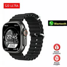 Relógio inteligente de estilo mais recente S20 Ultra suporta carregamento Bluetooth sem fio, monitoramento esportivo, mo