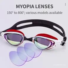 Óculos de Natação WAVE com Lentes Revestidas de Espelho, Opção para Miopia