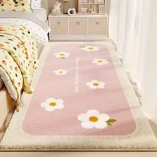 Tapete Floral De Área De Quarto De Menina De Desenho Animado-Felpudo De Pelúcia De Lã Sintética Para Sala De Estar , Cab