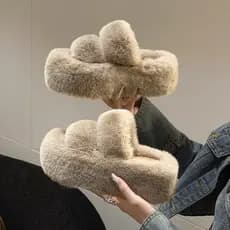 Mao Slippers for Women 2023 Novos Confortáveis De Uso Externo De Uma Linha Sola Grossa Sapatos De Pelúcia Chinelos De Al
