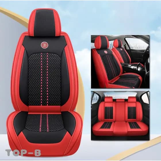Capa de Banco de Carro 5 Lugares Universal Couro PU Seda Gelada Anti-Risco Resistente