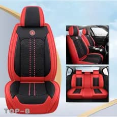 Capa de Banco de Carro 5 Lugares Universal Couro PU Seda Gelada Anti-Risco Resistente
