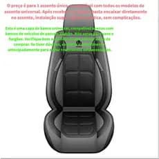 Capa Banco Universal Carro Assento Único | Couro PU Impermeável | Compatível com Airbag