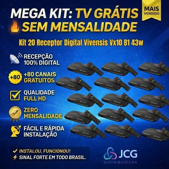 Kit 20 Receptor Digital Vivensis Vx10 B1 43w REGIONALIZADO