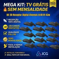 Kit 20 Receptor Digital Vivensis Vx10 B1 43w REGIONALIZADO