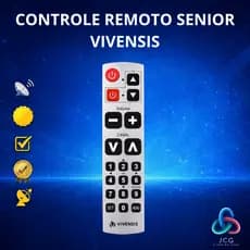 Controle Remoto Senior Digital Receptor Full HD Vx10 Vivensis Original Tecla Grande Nova Parabólica