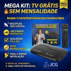 Receptor TV Full HD Via Satélite Bivolt Vivensis VX10 Nova Parabolica Digital Sitio Fazenda 127/220W