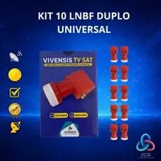 Kit 10 Lnb Duplo Universal Banda KU Vivensis 2 Saídas Full HD Alto Ganho