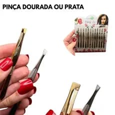 Pinça Sobrancelha Design Aço Inoxidável Dourada ou Prata de sombrancelhas no Brasil