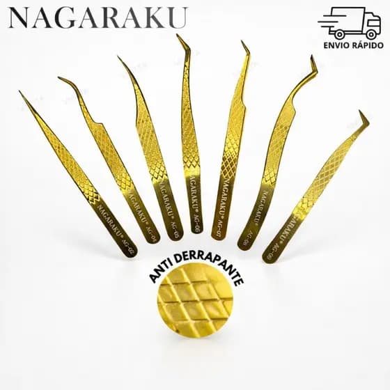 Pinça NAGARAKU Antiderrapante Para Extensão de Cílios Pinça Profissional Curva Reta Envio Rápido