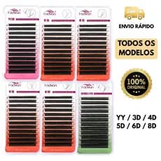 NOVO Cilios Fadvan Y, 3D, 4D, 5D, 6D, 8D-4D DUPLO, 0,07D Extensão de Cílios Fio Volume Brasileiro Egipcio no Brasil