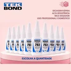 Kit Cola Tek Bond 793 20g Instantânea Adesivo Fixação Rápida Alta Adesão Multiuso Escolha Quantidade rapido