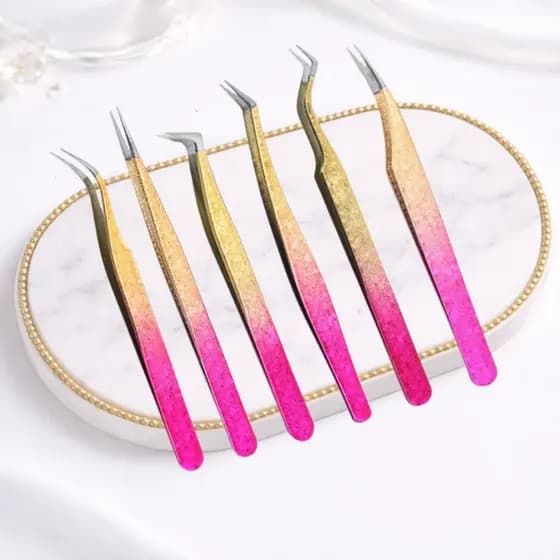 Kit Pinça de Cilios Gradiente Profissional para Extensão de Cílios – Vários Modelos no Brasil