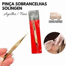 Pinça Agulha Fina Solingen Design de Sobrancelhas Pinca Aço Inox Depilar Sobrancelha no Brasil
