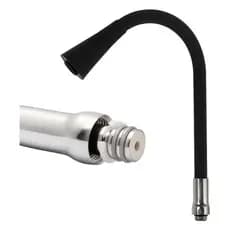 Tubo Gourmet Cone Flexível Silicone Preto Com  Duplo Jato Arejador Torneira Cozinha Preto