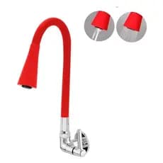 Torneira Cozinha Gourmet Parede Vermelha Duplo Jato Cone Flexível  1/2 Vermelho Brilhante