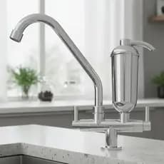 Filtro Bancada Torneira Cozinha Abs Tubo Aço Inox Cromado - Torneira Giratória Com Filtro Para Cozinha