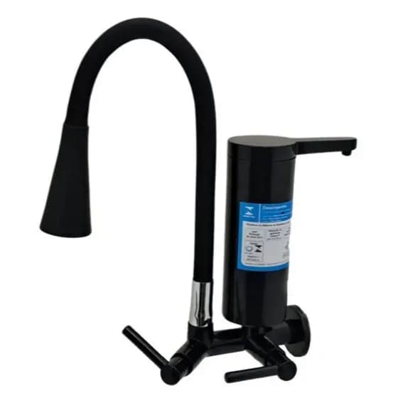 TORNEIRA COZINHA GOURMET CONE FLEXÍVEL PRETO COM FILTRO PRÓ SAUDE BICA MÓVEL DULPO JATO PAREDE