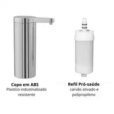 COPO FILTRO CROMADO ABS COM REFIL VELA ATIVADA - PARA TORNEIRA DE FILTRO- FILTRO GOUMERT LUXO CROMADO