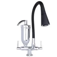 TORNEIRA FLEXEVÍVEL CONE PRETA FILTRO DE COZINHA PARA MESA / BANCADA ELEGANTE