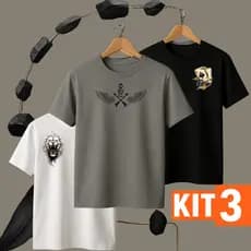 KIT 3 camiseta masculina , camisa algodão masculina , camisa masculina ,camisas masculinas 100% algodão