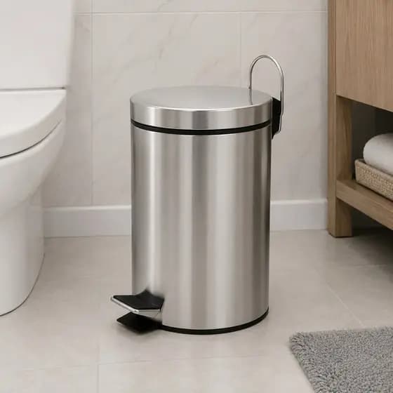 Lixeira Inox Redonda Multiuso - 5 Litros