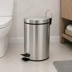 Lixeira Inox Redonda Multiuso - 5 Litros