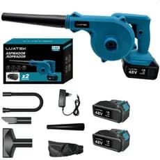 Soprador Aspirador Elétrico Luatek 48V 2 Baterias para Folhas, Resíduos, Casa e Carro