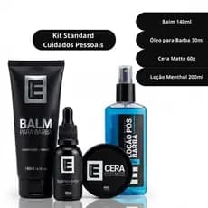 Kit Barba Evolution 4 em 1 Balm Óleo Cera/Pomada Matte Loção Pós Barba Menthol Refrescante