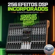 Mesa de Som GOCHANMI MX12 PRO 12 Canais para Microfone Guitarra Teclado e Caixa
