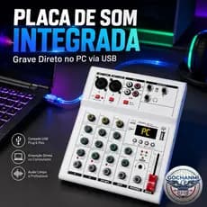 Mixer 4 Canais XA4 Bluetooth USB Para Microfone Instrumento e Celular