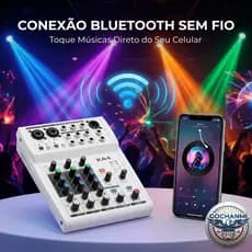 Mixer Profissional 4 Canais Com Equalizador Grave Agudo Bluetooth USB XA4