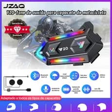 JZAQ Y20 Intercomunicador para capacete de moto sem fio, IP67 Impermeável, DSP Anti-ruído, Áudio HL-FL Potente