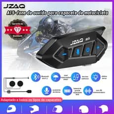 JZAQ A15 Fone Bluetooth Capacete Moto IP67 Impermeável Anti-Ruído Som Alto Áudio HL-FL Resistente Duradouro Frete Gráti