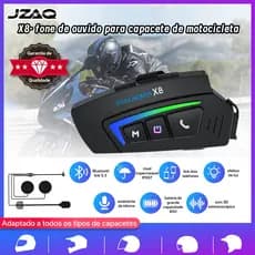 JZAQ motocicleta capacete Fones de Ouvido bluetooth | Qualidade de SomHL-FL | ProteçãoIP67 à Prova de Poeira e Água - X8