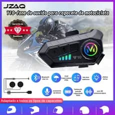 JZAQ Y10 Fones Bluetooth 5.4 para Capacete Moto | DSP Redução de Ruído | IP67 Impermeável | qualidade de som HL-FL