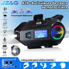 JZAQ A28 2 Pçs Bluetooth 5.4 Capacete Interfone Fone De Ouvido 500-1000M 2 Piloto Sem Fio BT Para Motociclistas