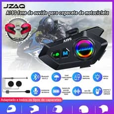 JZAQ A19S Intercom para Capacete de Moto, Intercom 2 Pessoas IP67 À Prova D'água, Compartilhar Música, Atender Chamadas
