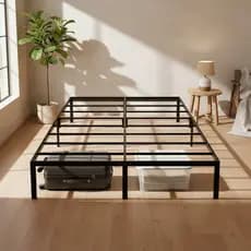 Estrado De Metal Cama de Solteiro e Casal Dobrável Fácil de Montagem, Ripas de Aço Antiderrapante