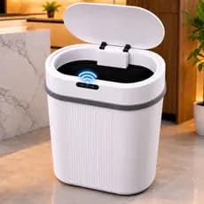 Lixeira Inteligente Automática 12L Sensor de Movimento Sem Toque Tampa Automática.