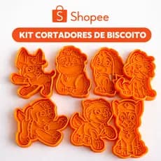 Cortadores de Biscoito Kit Patrulha Canina 3D Moldes para Massinha e Cookies Desenho animal 7 Peças 7cm Massinha