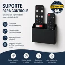 Suporte Controle Remoto Parede Organizador Duplo TV Ar Condicionado Porta Controle
